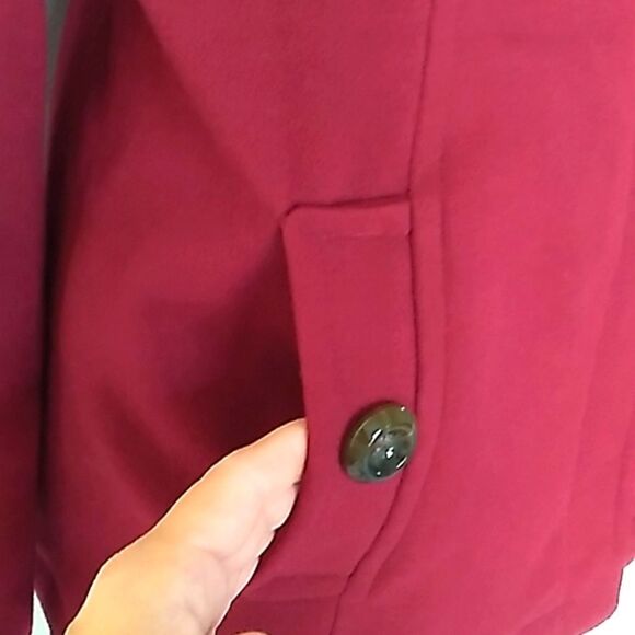 George Bergandy Button Detail Warm Coat. Sz XS/CH - Picture 4 of 13